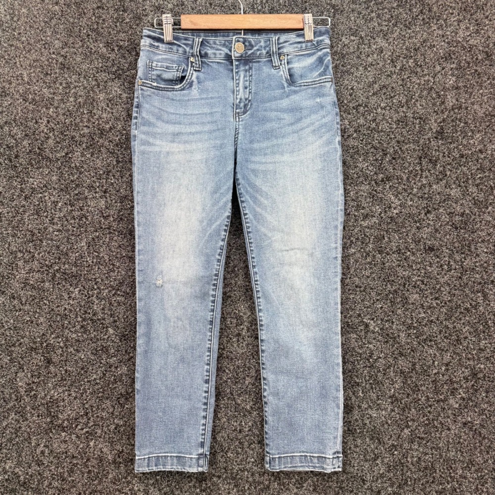 KUT from the Kloth Womens Crop Straight Leg Jeans Light Wash Blue Size 4